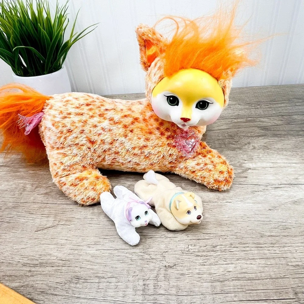 Vintage Kitty Surprise Just‎ Play Plush Cat Autumn Orange Green Eyes 12-14